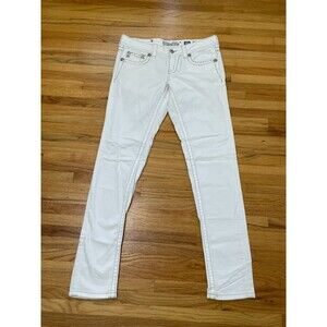Miss Me Skinny Leg Jeans Women 28 White Denim Light Wash 5-Pocket Cotton Hi-Rise